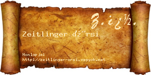 Zeitlinger Örsi névjegykártya